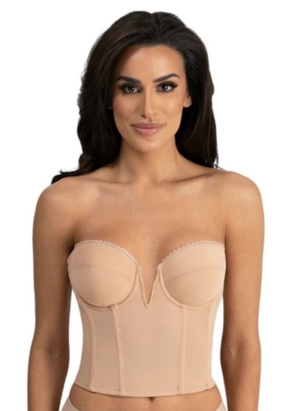 Dominique Valerie Longline Strapless Bra Corset in Mocha